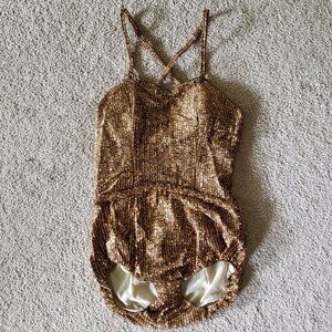 Vintage handmade gold bodysuit Small